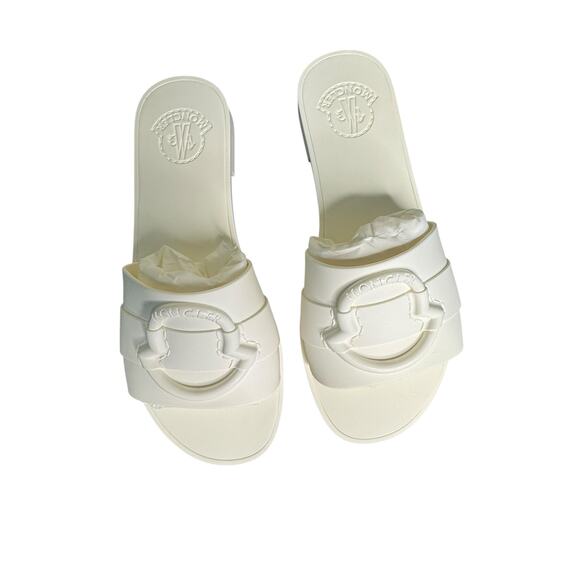 Moncler NIB Mon Ligo Slides in White Size 39 - Picture 5 of 14